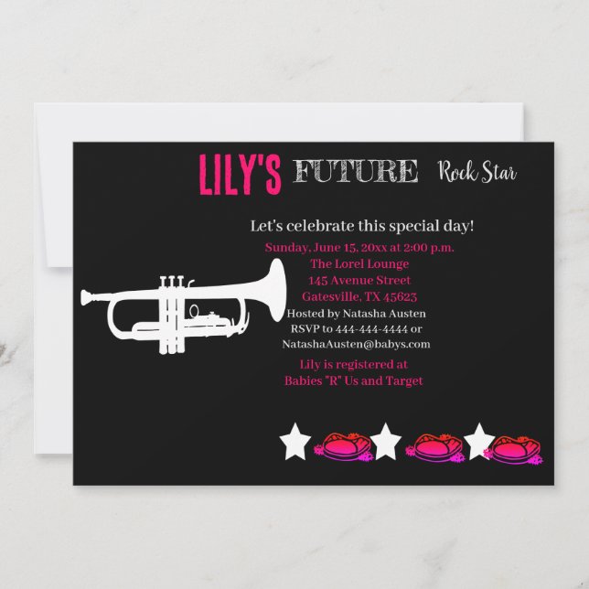 Invitation Baby shower Futur Rocker (Devant)