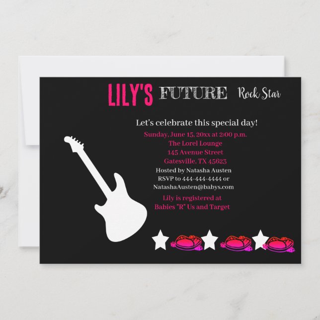 Invitation Baby shower Futur Rocker (Devant)