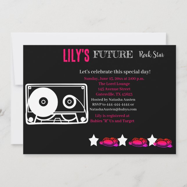 Invitation Baby shower Futur Rocker (Devant)