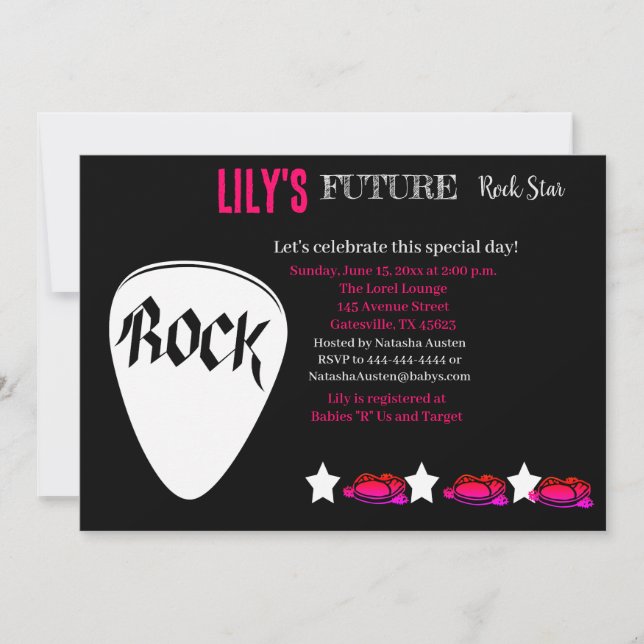 Invitation Baby shower Futur Rocker (Devant)