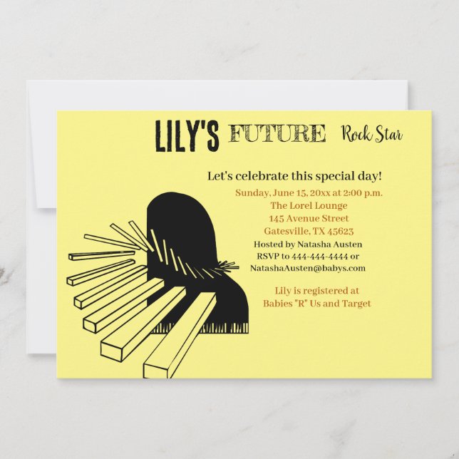 Invitation Baby shower Future Rock Star (Devant)