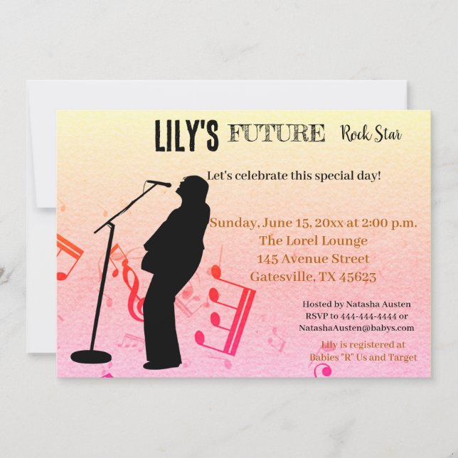 Invitation Baby shower Future Rock Star (Devant)