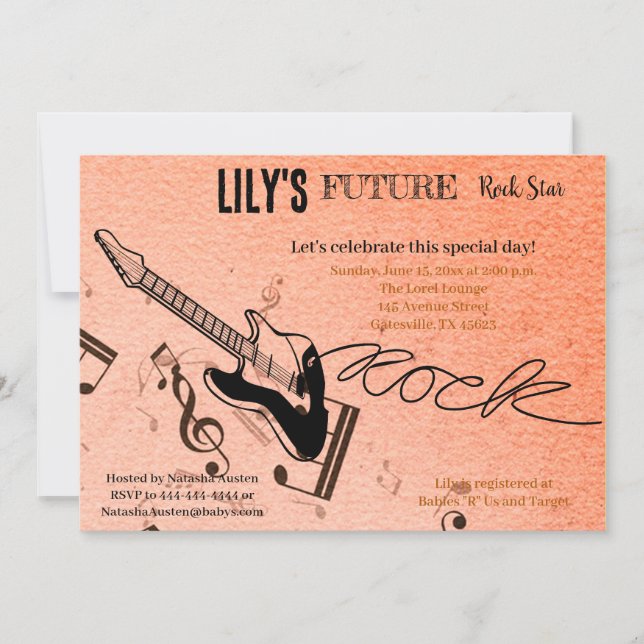 Invitation Baby shower Future Rock Star (Devant)