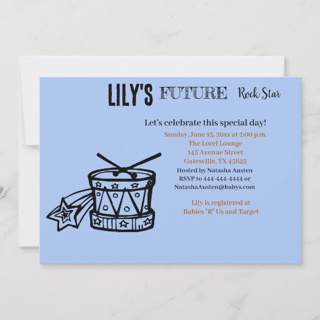 Invitation Baby shower Future Rock Star (Devant)