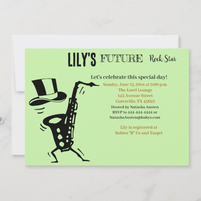 Invitation Baby shower Future Rock Star (Devant)
