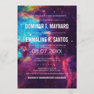 Invitation Baby shower Galaxy Couple