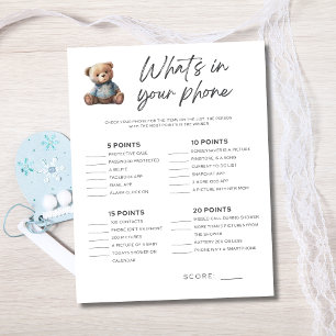 Invitation Baby shower Game Baby Boy Ce qui est dans votre té