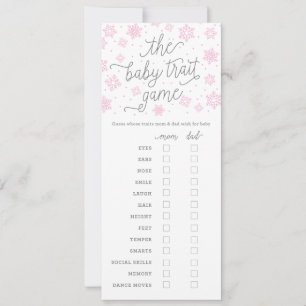 Invitation Baby shower Game Card Baby Trait Game Snowflake