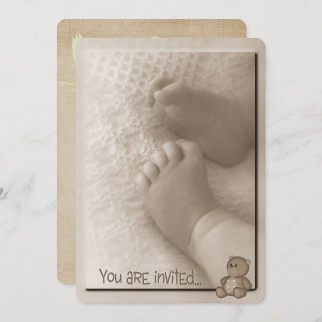 Invitation Baby shower garçon (Devant / Derrière)