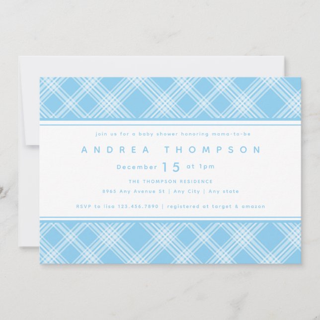 Invitation Baby shower garçon (Devant)