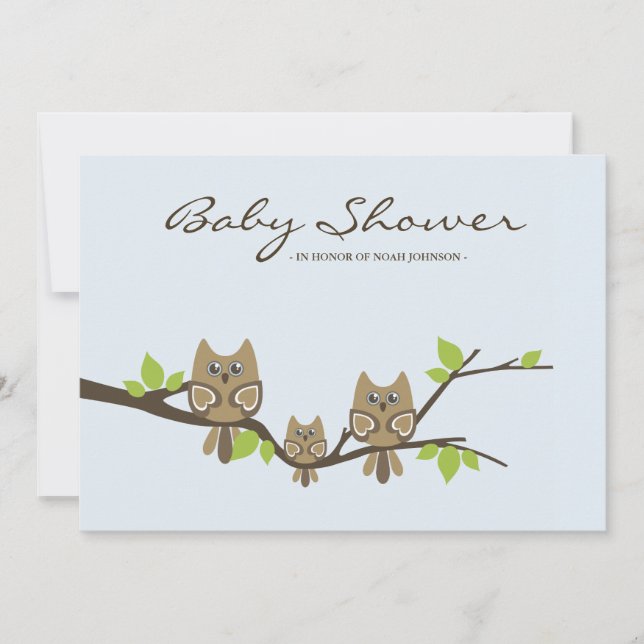 Invitation Baby shower (Garçon) (Devant)