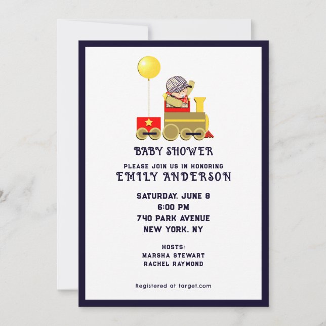 Invitation Baby Shower Garçon (Devant)