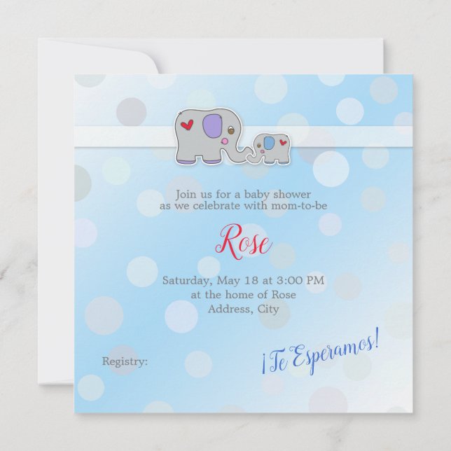 Invitation - Baby Shower - Garçon (Dos)