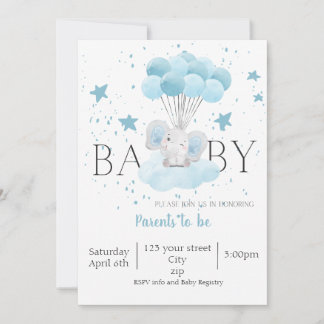 Invitation Baby shower Garçon