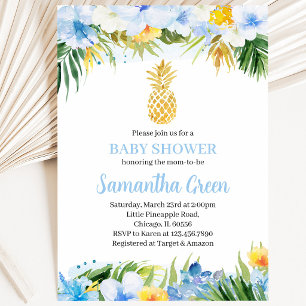 Invitation Baby-Shower Garçon Ananas