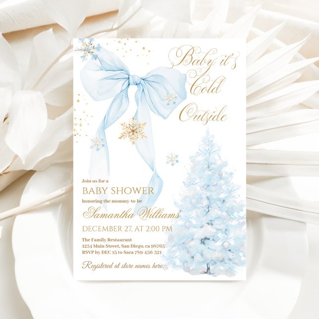 Invitation Baby Shower Garçon Arc Bleu Froid Dehors (Créateur téléchargé)