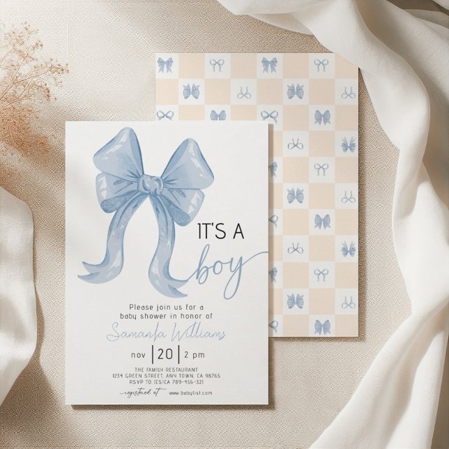 Invitation Baby Shower Garçon Arc-en-Ciel Bleu (Créateur téléchargé)