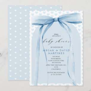 Invitation  Baby-Shower Garçon Arc-en-Ciel Bleu Coquette