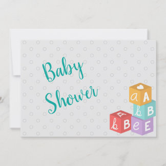 Invitation Baby shower garçon avec blocs ABC