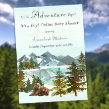 Baby Shower Garçon Aventure en Forêt Ours en Quara
