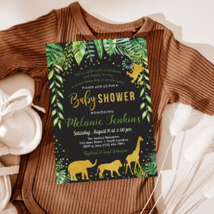 Invitation Baby shower garçon, Baby shower Jungle