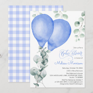 Invitation Baby Shower Garçon Ballon