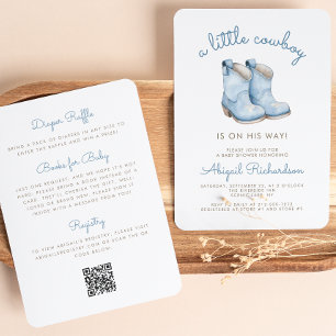 Invitation Baby shower garçon bleu petit mignon