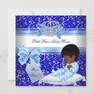 Invitation Baby Shower Garçon Bleu Petit Prince Ethnique Pail