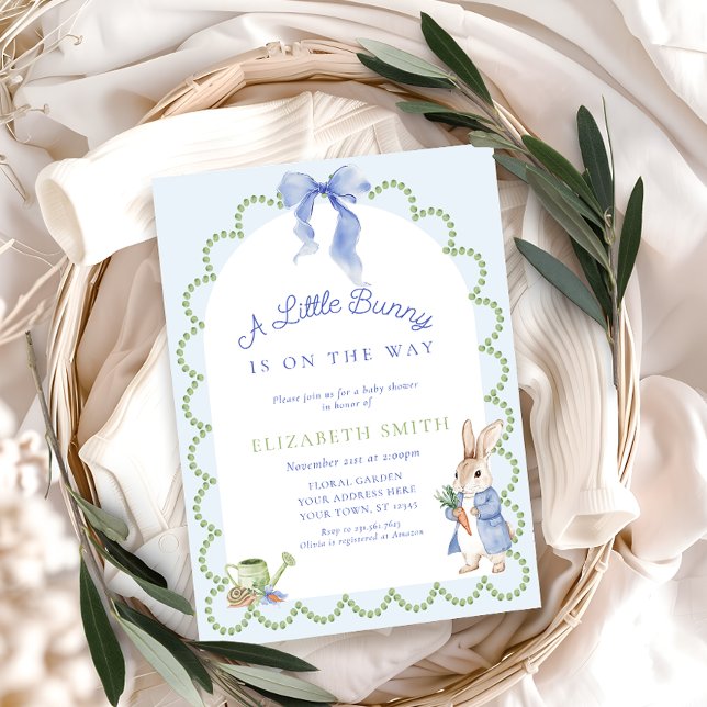 Invitation Baby shower garçon Blue Peter Rabbit (Créateur téléchargé)