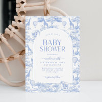 Baby shower Garçon Blue Safari Toile De Jouy