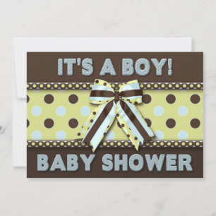 Invitation Baby shower garçon (Brown/bleu
