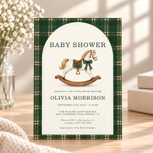 Invitation Baby Shower Garçon Carreaux Tartan Polo