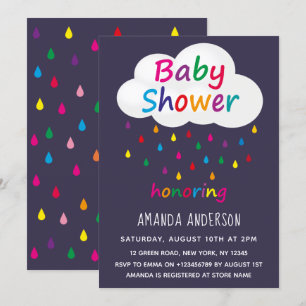 Invitation Baby shower Garçon coloré moderne