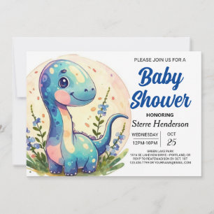 Invitation Baby shower garçon de dinosaure chic et mignonne
