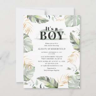 Invitation Baby shower Garçon de la Jungle moderne