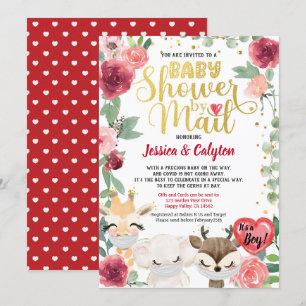 Invitation Baby shower Garçon de la Saint-Valentin Par Courri