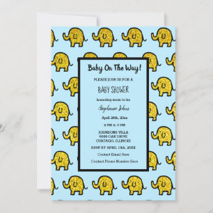 Invitation Baby shower garçon fille éléphant animal Parties s