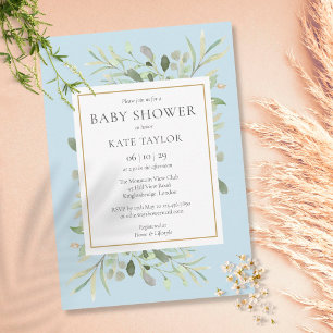 Invitation Baby Shower Garçon Floraison Moderne
