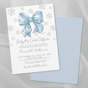 Invitation Baby Shower Garçon Hiver Arc-en-Ciel Bleu