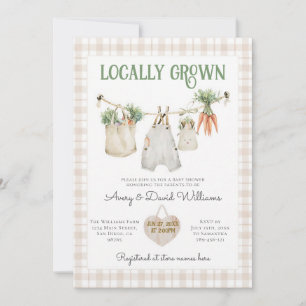 Invitation Baby Shower Garçon Marché de Producteurs de Sauge