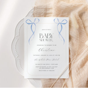 Invitation Baby shower Garçon minimaliste à mâchoires bleues