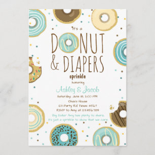 Invitation Baby shower Garçon Mixte Donut et Couch
