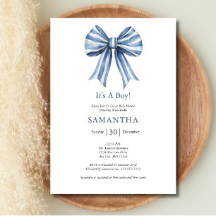 Invitation Baby Shower Garçon Moderne Tendance Arc-en-ciel Bl