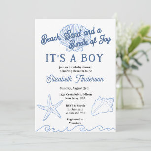 Invitation Baby Shower Garçon Océan Bleu Plage