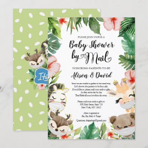 Invitation Baby shower garçon par courrier   Amis Masqués Saf