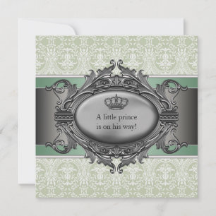 Invitation Baby shower Garçon Petit Prince de la Couronne Dam