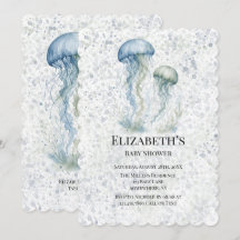 Baby Shower Garçon Poussière de Mer Bleu Méduse