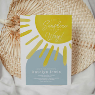 Invitation Baby shower garçon Sun Sunshine
