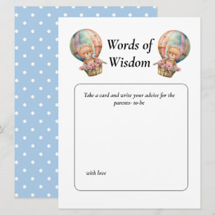 Invitation Baby Shower Garçon Teddy Ballon Floral Sagesse  