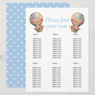 Invitation Baby Shower Garçon Teddy Floral Balloon graphique